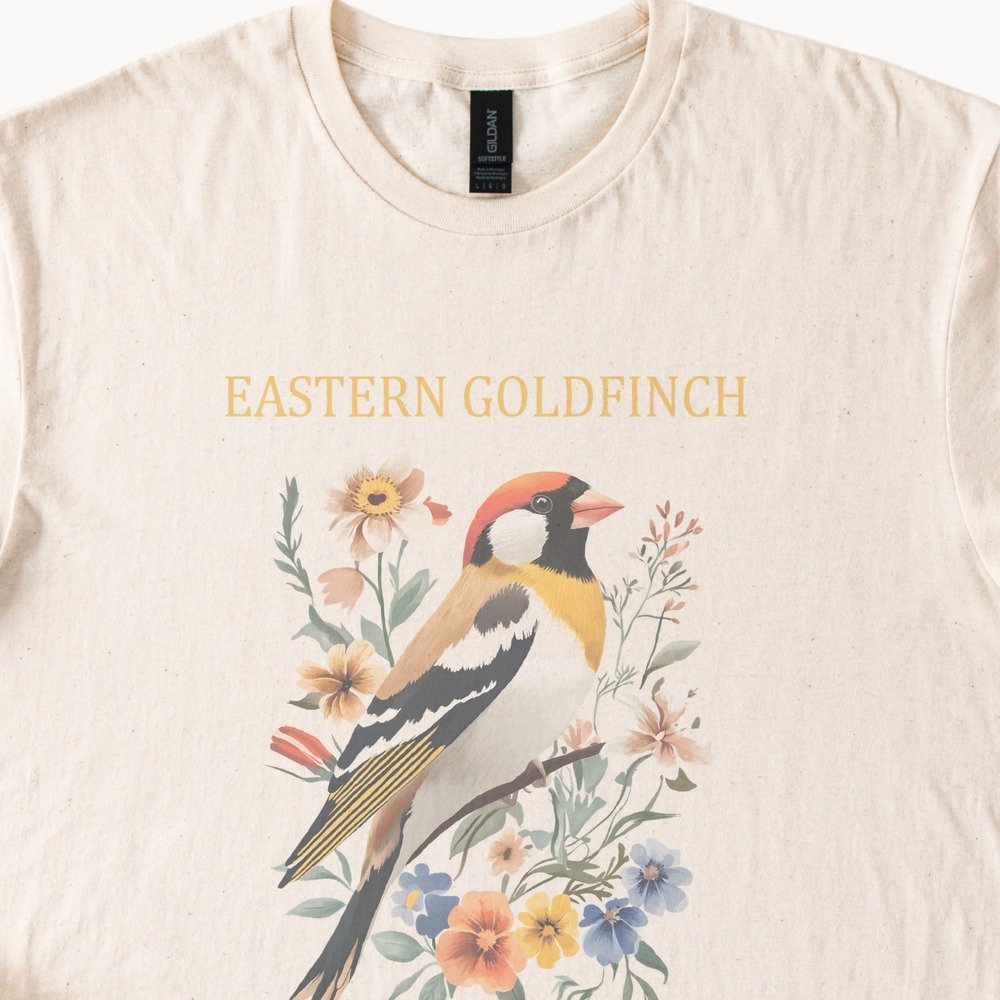 Eastern Goldfinch Iowa State Bird Graphic Tee Watercolor Nature Art